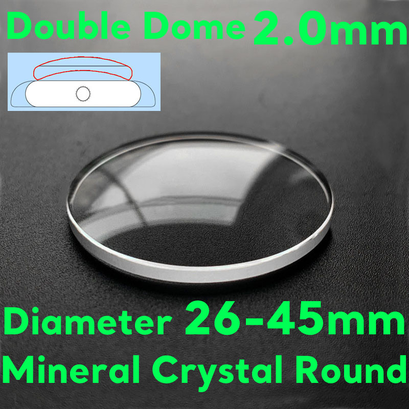 Watch Crystal Replacement - Dubbele Koepel 2.0mm Dikte Mineraal Horloge