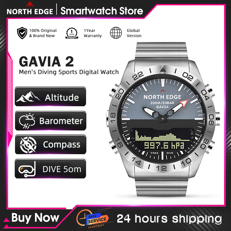 Smartwatch Watches For Mens - NORTH EDGE Heren duikhorloge Militair leger