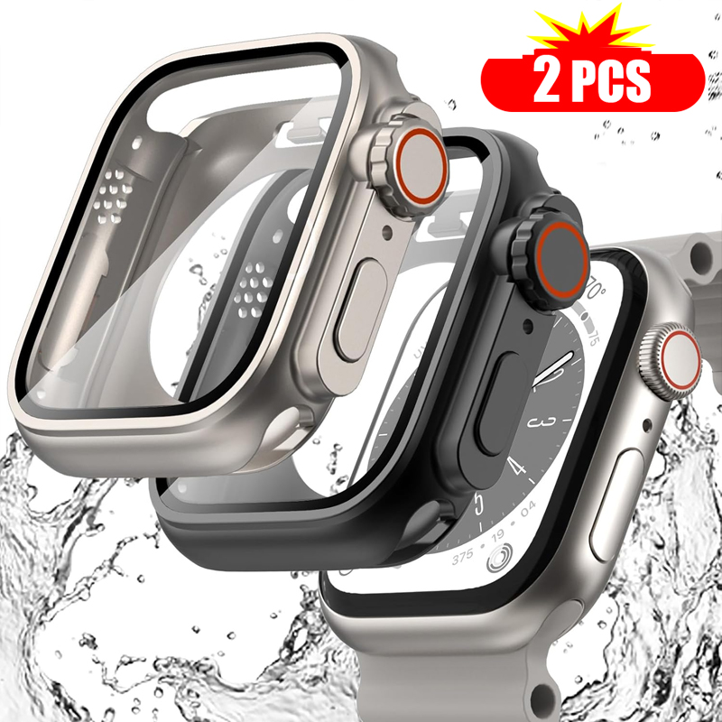 Iwatch Smartwatch Series 7 - 2 Stuks Gehard Glas + Hoes