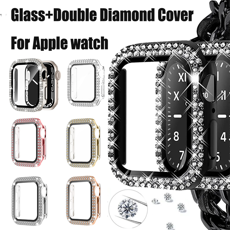 Iwatch Smartwatch Series 7 - Glas + Diamant Cover Voor Apple