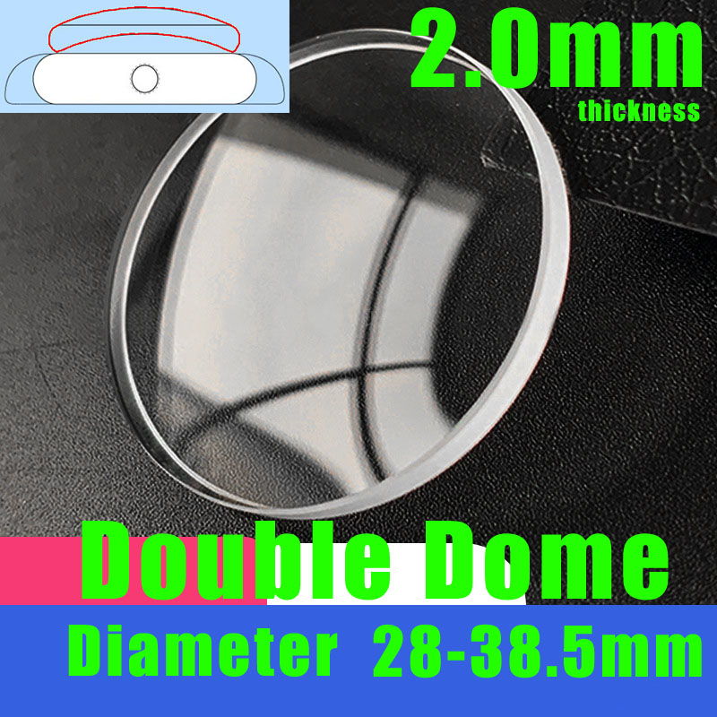 Watch Crystal Replacement - Dubbele Koepel 2.0mm Ronde Horloge Kristal