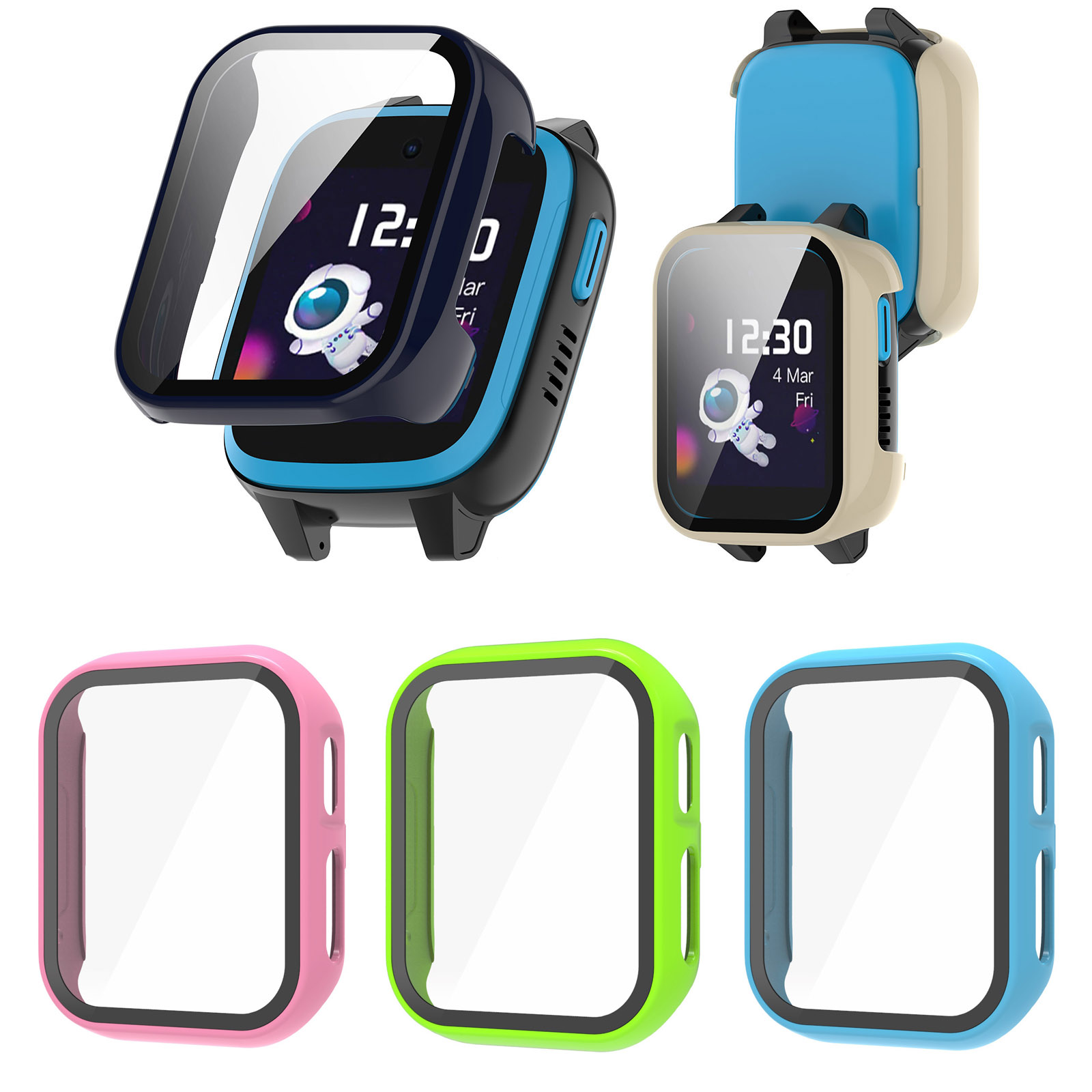 Smartwatch Watches Kids - Harde Rand Shell Glas Screen Protector