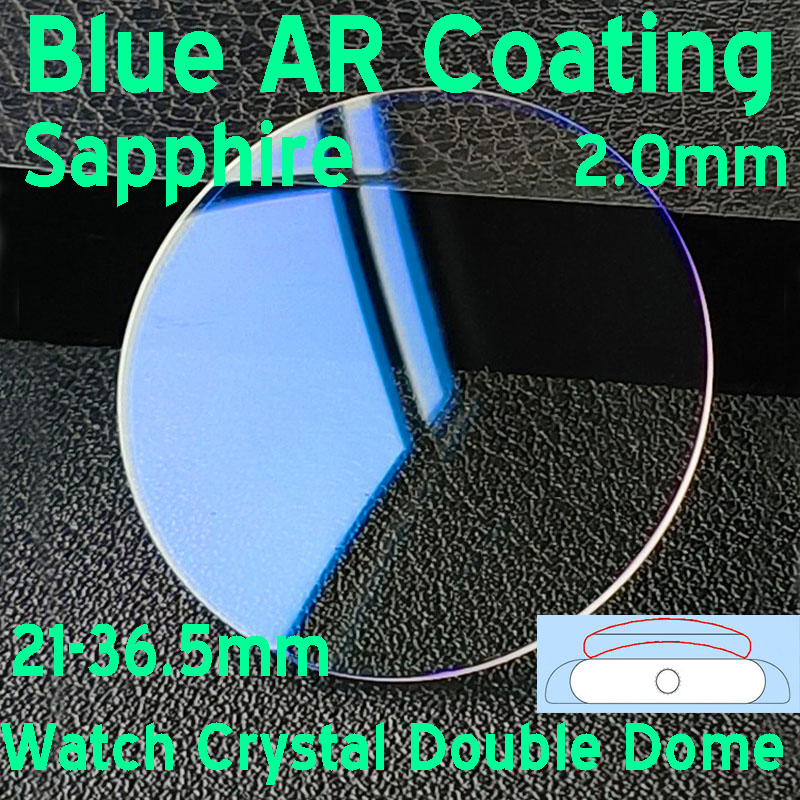 Watch Crystal Replacement - Blauwe AR Coating Saffier 2mm Double