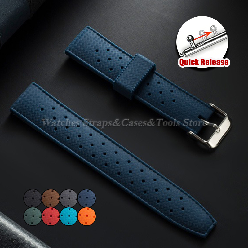 Smartwatch Premium Watches For Women - Premium tropische rubberen horlogeband 20 mm