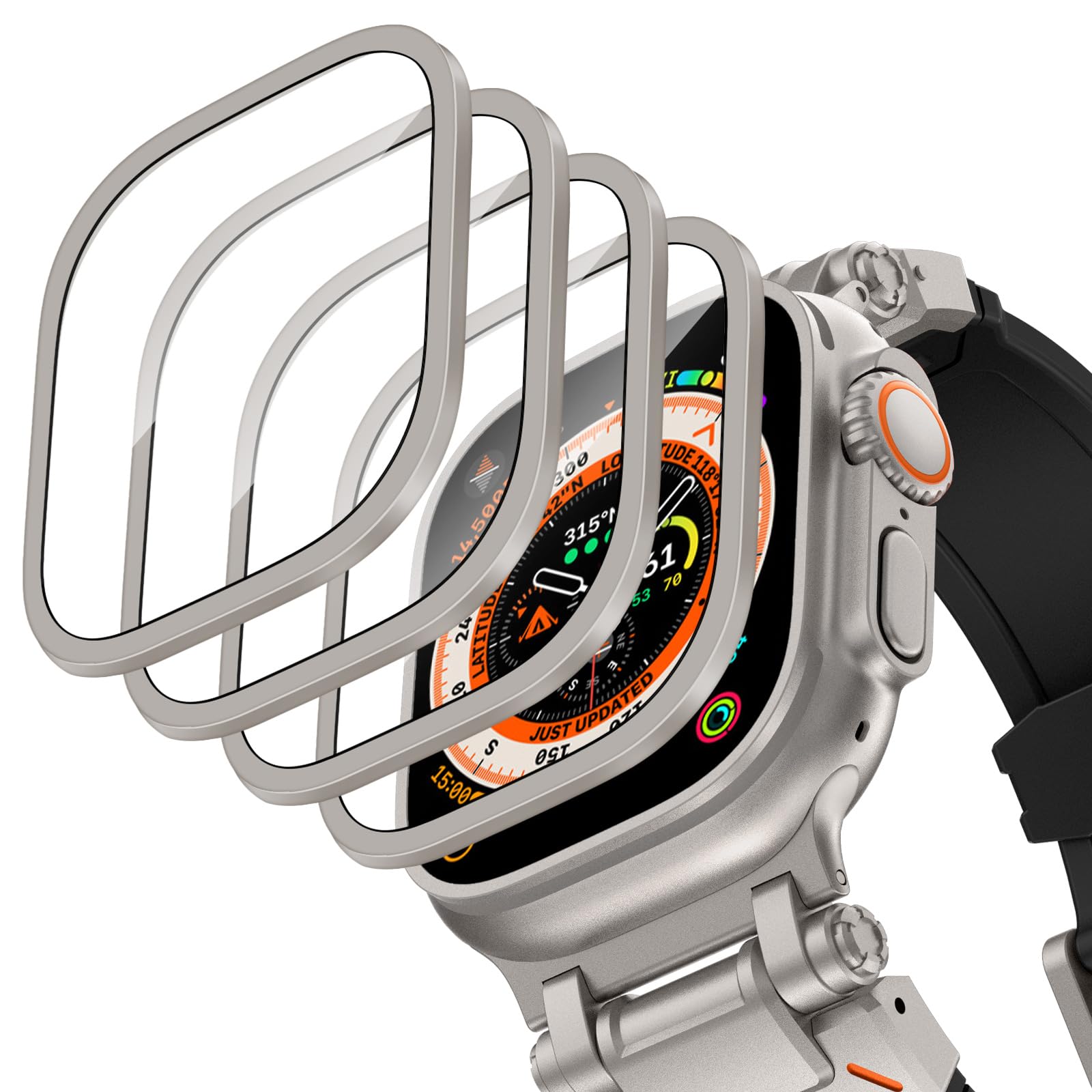 Smartwatch Watches For Mens - Aluminium behuizing + gehard glas voor
