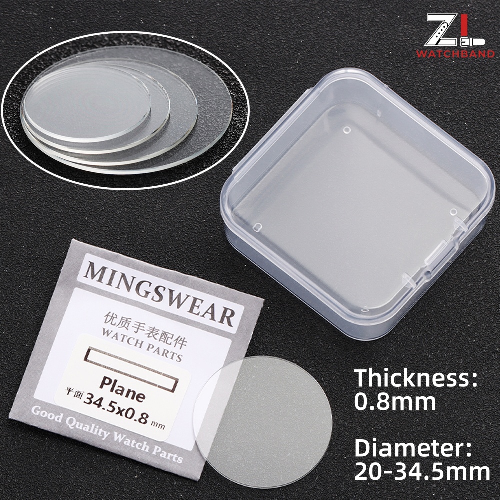 Watch Crystal Replacement - Dikte 0,8 mm Diameters 20-34,5 mm