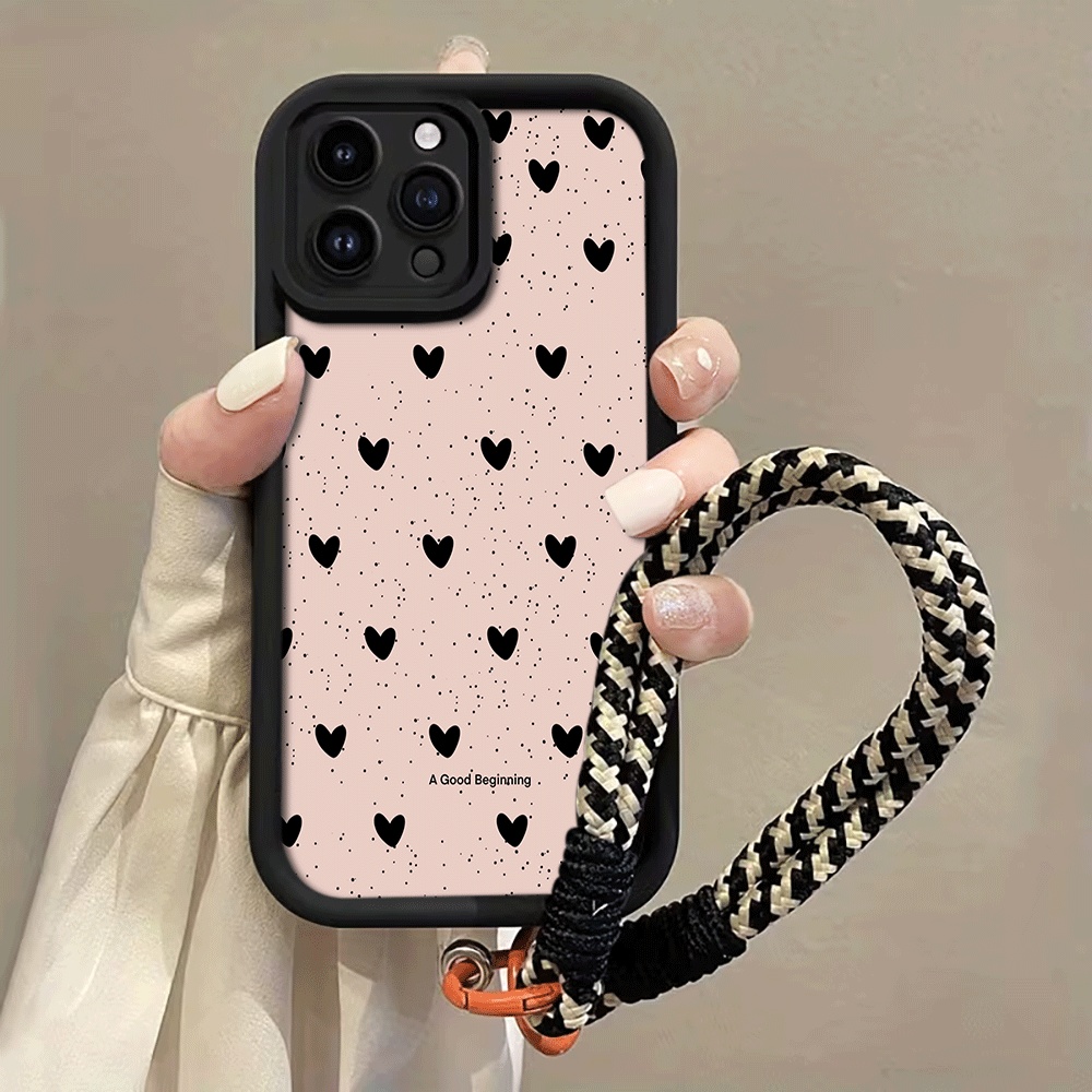 Samsung Galaxy Strap - Telefoonhoesje met inktgespoten zwart hart en