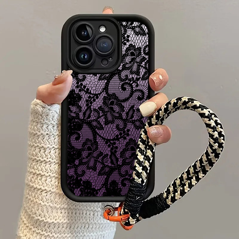 Zwarte paarse kant hangende ba - Samsung Galaxy Strap recensie en prijs