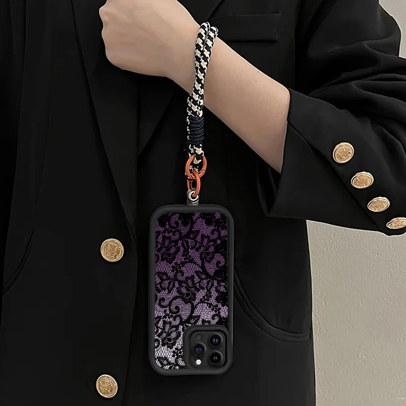 Zwarte paarse kant hangende ba - Samsung Galaxy Strap recensie en prijs