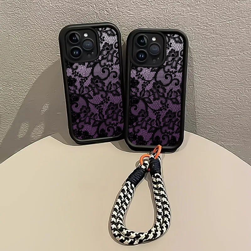 Zwarte paarse kant hangende ba - Samsung Galaxy Strap recensie en prijs
