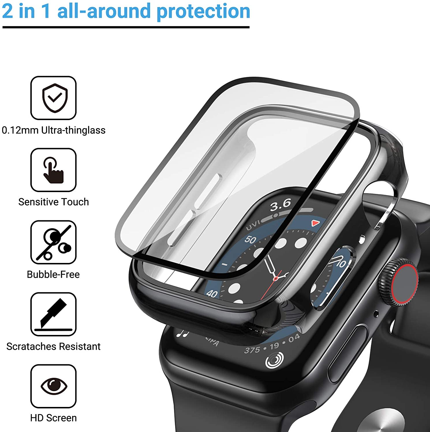 Glas + cover voor Apple Watch  - Iwatch Smartwatch Series 7 recensie en prijs