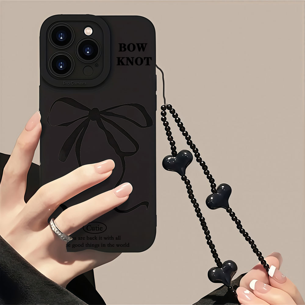 Y2K Zwarte Bow Telefoonhoesjes - Samsung Galaxy Strap recensie en prijs