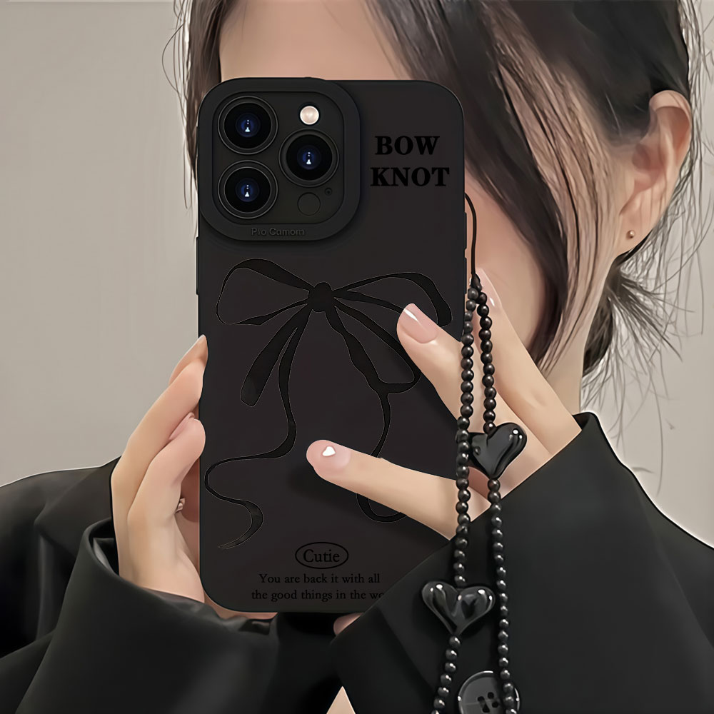 Y2K Zwarte Bow Telefoonhoesjes - Samsung Galaxy Strap recensie en prijs