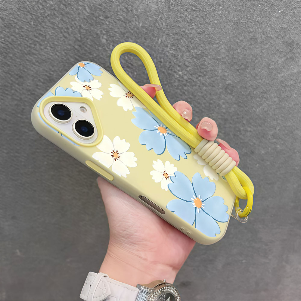 Lichtblauwe witte bloemen tele - Samsung Galaxy Strap recensie en prijs