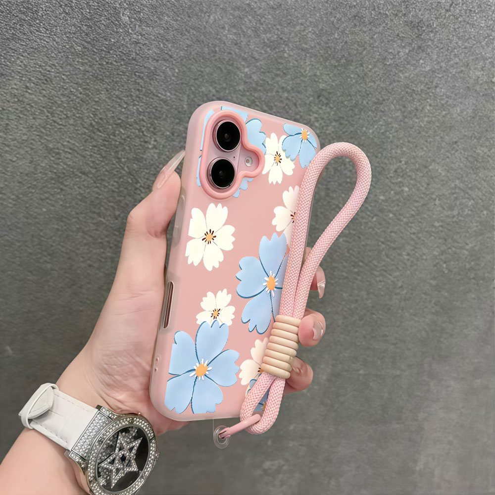 Lichtblauwe witte bloemen tele - Samsung Galaxy Strap recensie en prijs