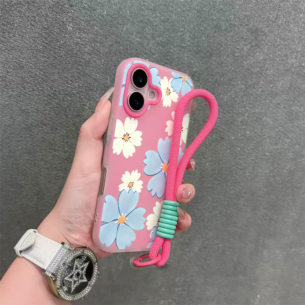 Lichtblauwe witte bloemen tele - Samsung Galaxy Strap recensie en prijs